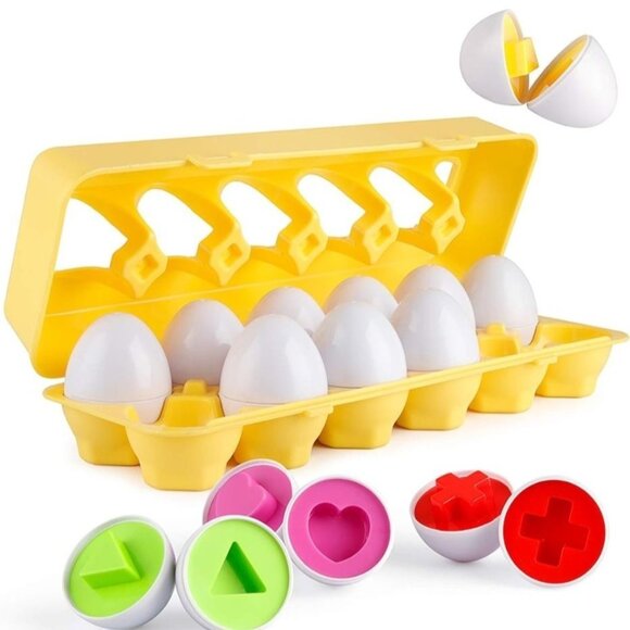 Chicken egg matching toddler shape color learning plastic toy stamp playdoh play - Picture 2 of 3